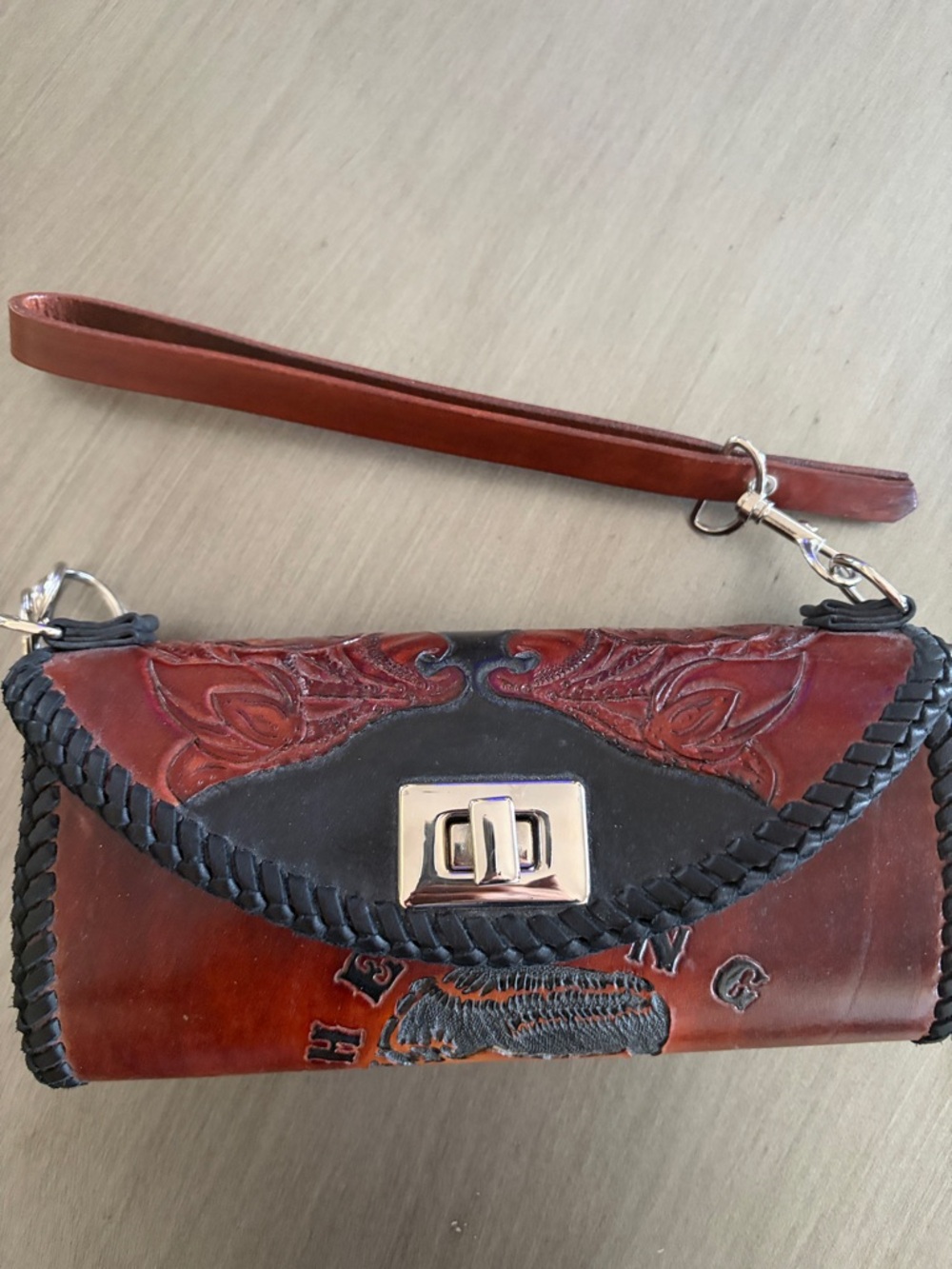 Elvis Presley The King Leather Clutch Wristlet Purse Bag EUC